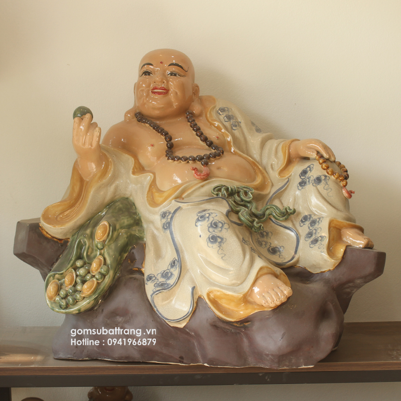 Tượng Phật Di Lặc ngồi gốc đào cao cấp chín hãng 