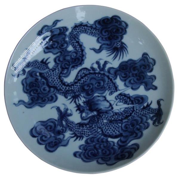 Phục chế đĩa sứ cổ Trung Quốc vẽ Rồng vờn mây